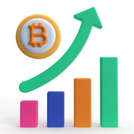 Bitcoin Up  3D Icon