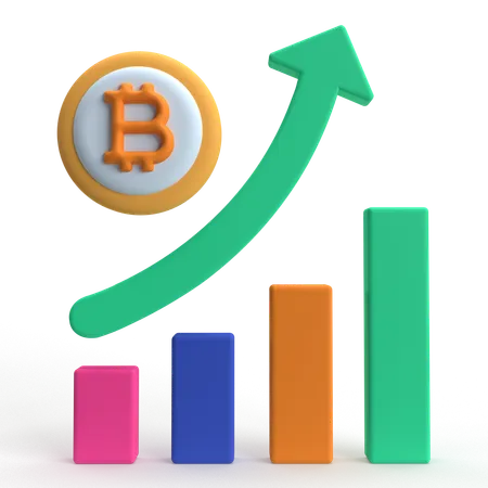 Bitcoin Up  3D Icon