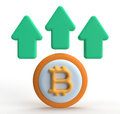 Bitcoin Up  3D Icon