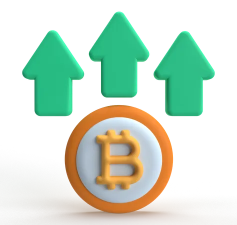 Bitcoin Up  3D Icon