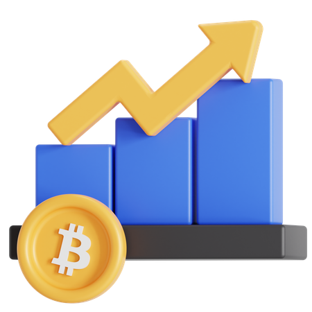 Bitcoin up  3D Icon