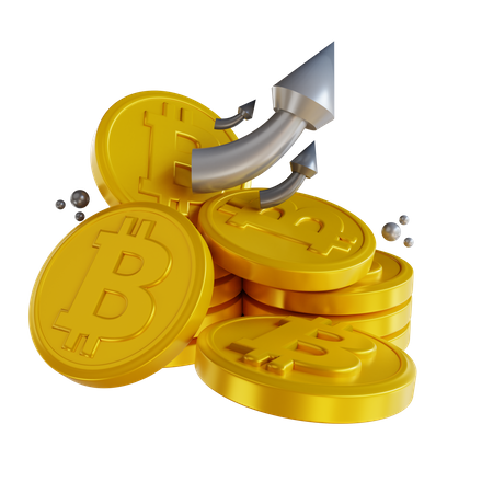 Bitcoin Up 3D Illustration