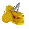 bitcoin up 3d logos