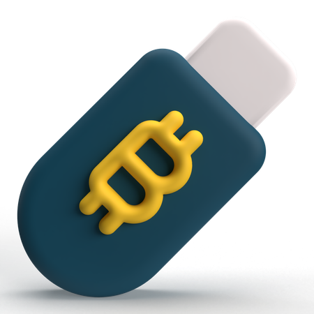 Bitcoin Usb  3D Icon