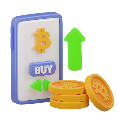 Bitcoin Value Growth  3D Icon