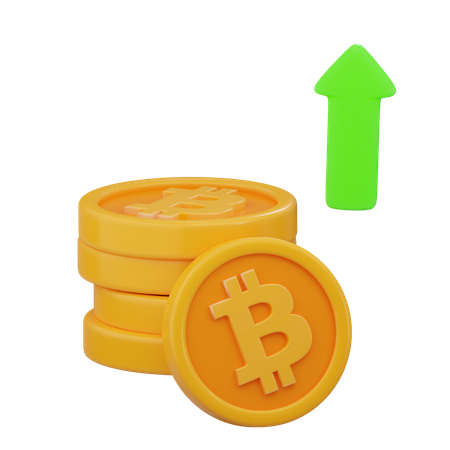 Bitcoin Value Growth  3D Icon