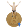 3d happy bitcoin customer illustration