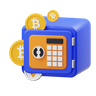 bitcoin vault 3d illustration