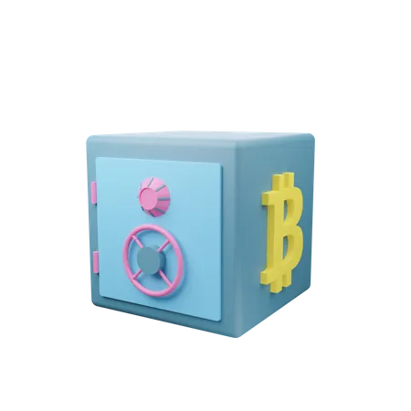 Cryptocurrency Bitcoin Vault 3D Icon