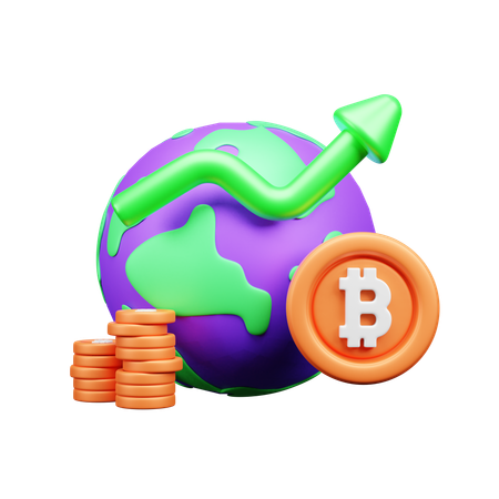 Bitcoin-Verbindung  3D Icon