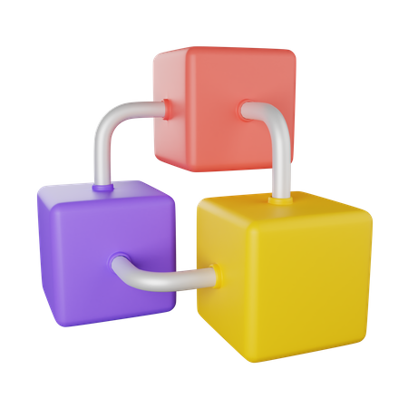 Bitcoin-Verbindung  3D Icon