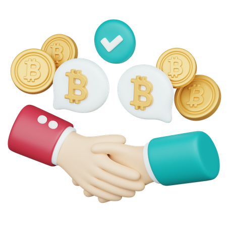 Bitcoin-Vereinbarung  3D Icon