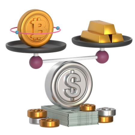 Bitcoin-Vergleich  3D Icon