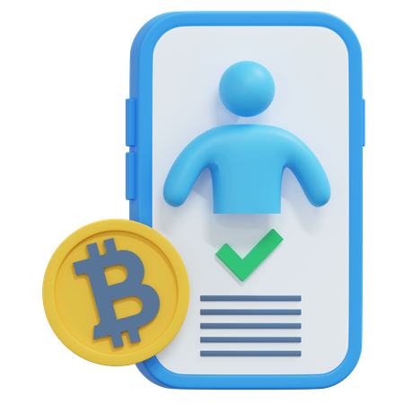 Bitcoin Verification  3D Icon