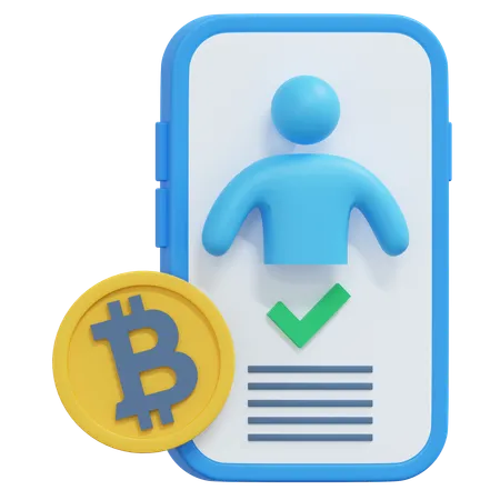 Bitcoin Wallet Owner Verification App 3 D Crypto Icon Illustration 3D Icon
