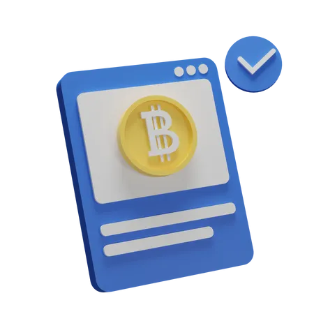 Bitcoin verification report  3D Illustration
