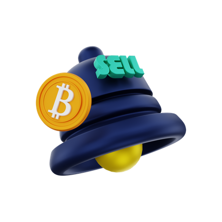 Bitcoin-Verkaufsbenachrichtigung  3D Illustration