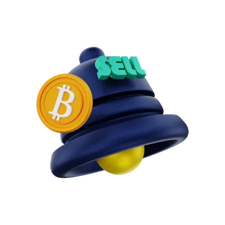 Bitcoin-Verkaufsbenachrichtigung  3D Illustration