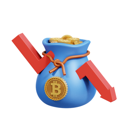Bitcoin-Verlust  3D Icon