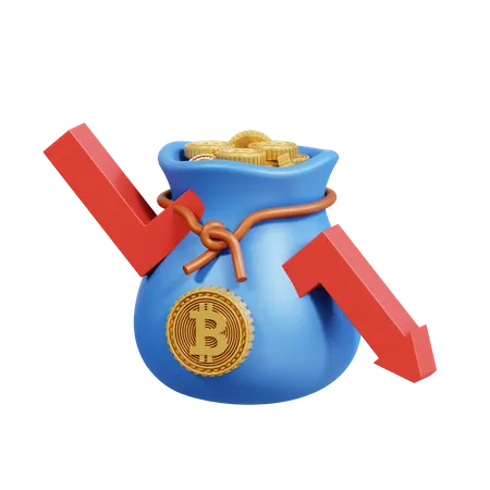 Bitcoin-Verlust  3D Icon