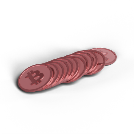 Bitcoin vermelho  3D Icon