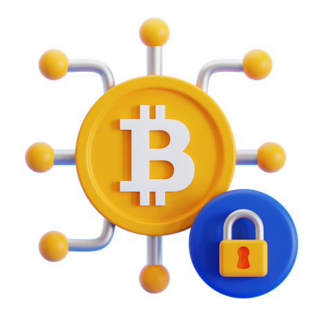 Bitcoin-Verschlüsselung  3D Icon