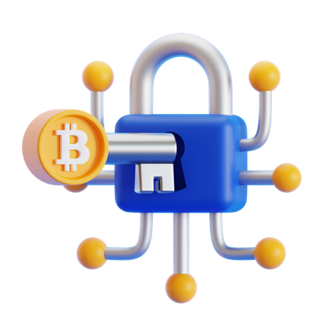 Bitcoin-Verschlüsselungsschlüssel  3D Icon