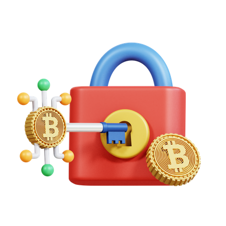 Bitcoin-Verschlüsselungsschlüssel  3D Icon
