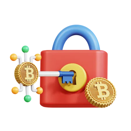Bitcoin-Verschlüsselungsschlüssel  3D Icon