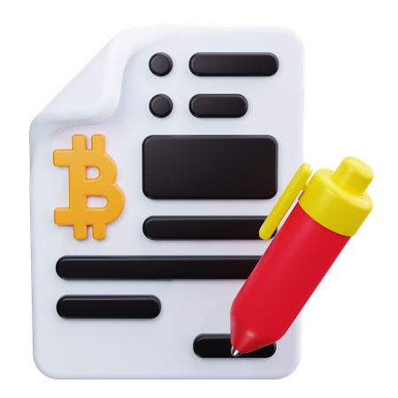 Bitcoin-Vertrag  3D Icon