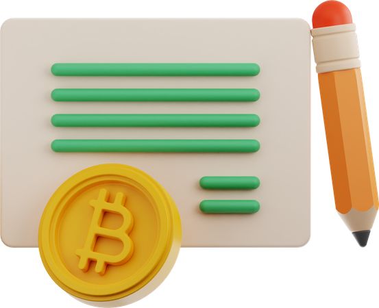 Bitcoin-Vertrag  3D Icon