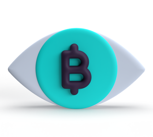 Bitcoin Vision  3D Icon