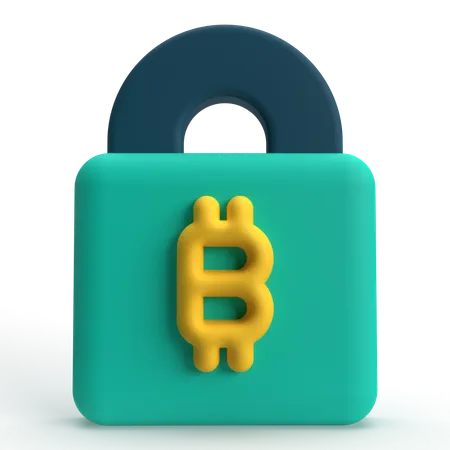 Bitcoin-Vorhängeschloss  3D Icon