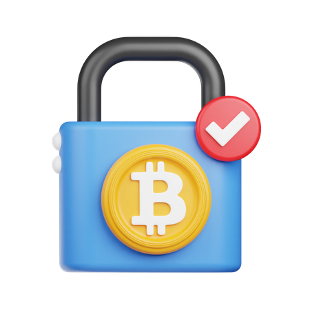 Bitcoin-Vorhängeschloss  3D Icon