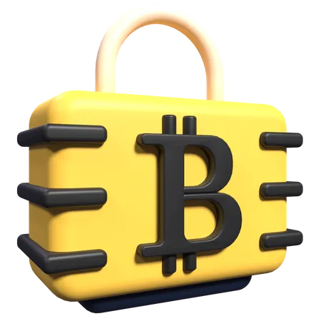 Bitcoin-Vorhängeschloss  3D Icon