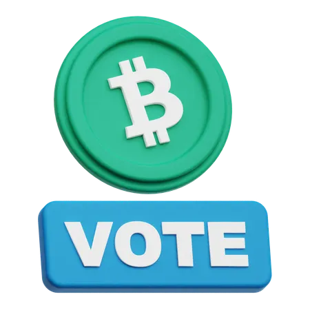 Bitcoin Vote  3D Icon