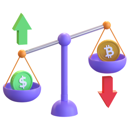 Bitcoin Vs Dollar  3D Illustration