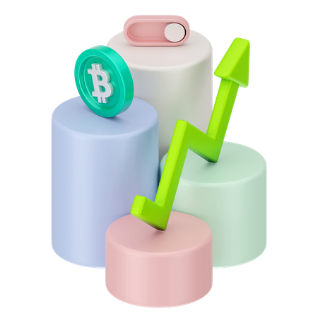 Bitcoin-Wachstum  3D Icon