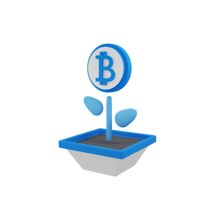 Bitcoin-Wachstum  3D Illustration