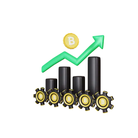 Bitcoin-Wachstum  3D Illustration