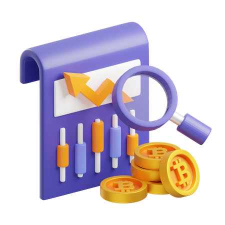 Bitcoin-Wachstumsanalyse  3D Icon