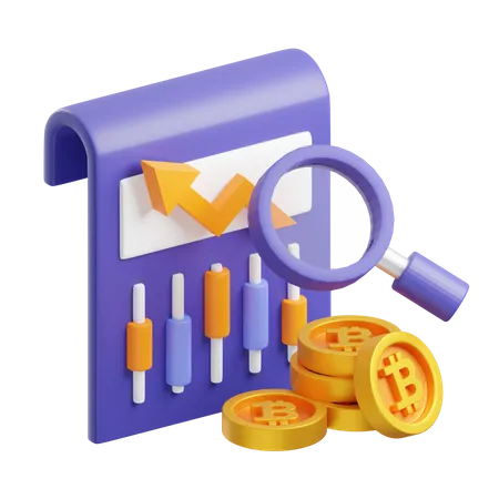 Bitcoin-Wachstumsanalyse  3D Icon