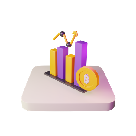 Bitcoin-Wachstumsdiagramm  3D Icon