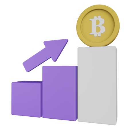 Bitcoin-Wachstumsdiagramm  3D Illustration