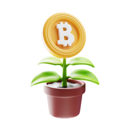 Bitcoin-Wachstumsinvestition  3D Icon