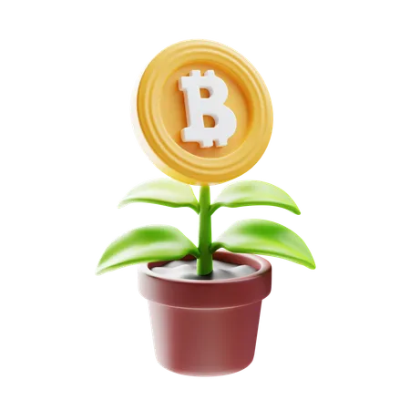 Bitcoin-Wachstumsinvestition  3D Icon