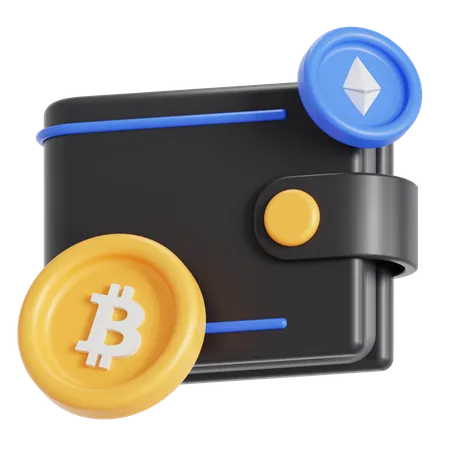 Bitcoin Digital Wallet 3D Icon