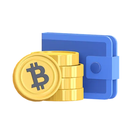 Bitcoin Digital Wallet Icon Cryptocurrency Symbol 3 D Render Illustration 3D Illustration