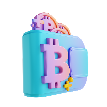 Bitcoin wallet 3D Illustration