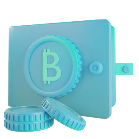 3 D Render Bitcoin Wallet Illustration 3D Illustration